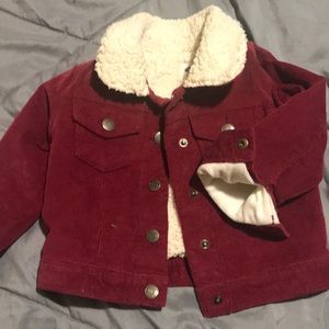Old navy baby jacket with button and fur inside